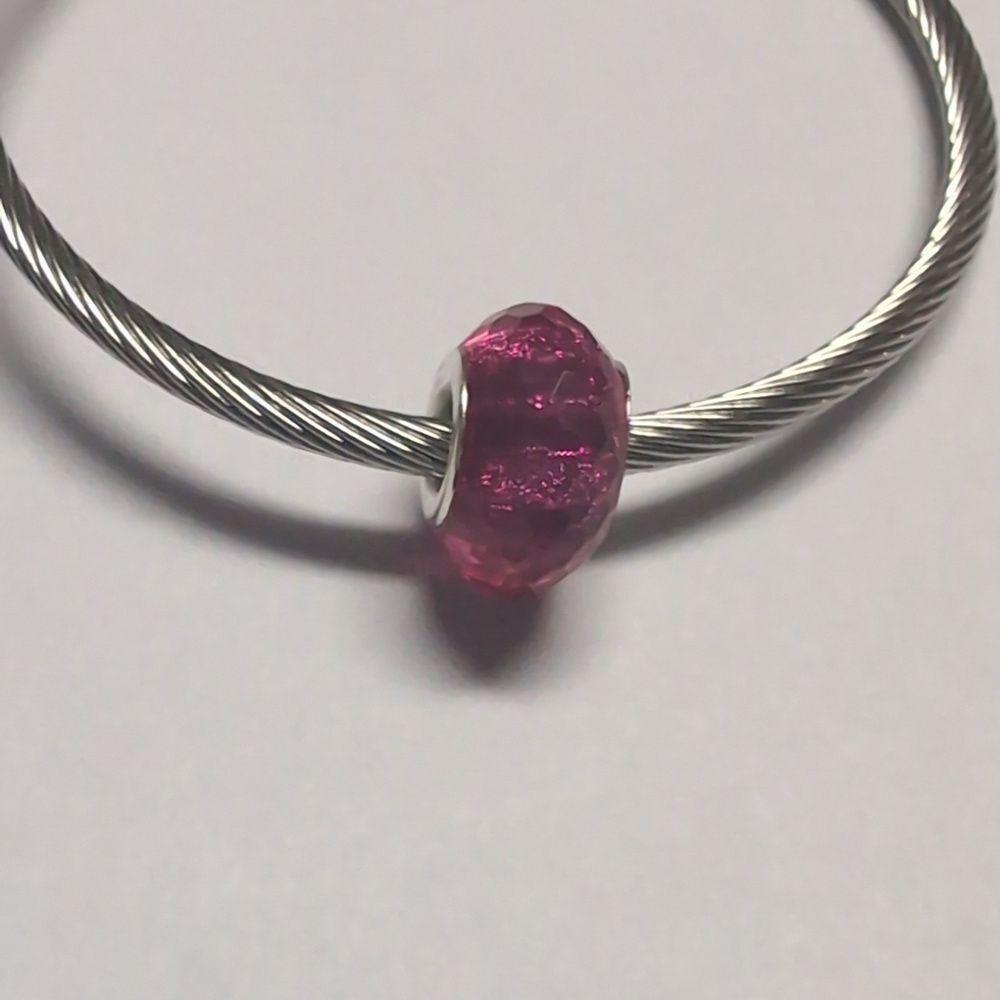 Pink‎ Glittery Charm for Pandora Style Bracelet